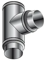 Dubbelwandig rookgas T-stuk 90°, Isoleco DP 25, Ø200mm